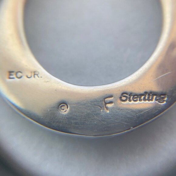 VTG Sterling Silver 925 Navajo Opal Inlay Southwest Style Pendant Necklace 18" - Picture 13 of 16